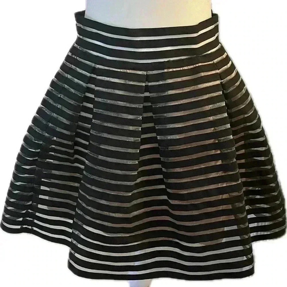 Forever 21 peplum skirt Medium/Large Black sheer stripe - Picture 1 of 8